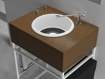 VINYL - Single iron vanity unit with towel rail by Olympia Ceramica - view 3